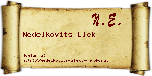 Nedelkovits Elek névjegykártya