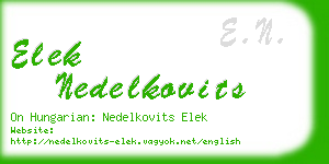 elek nedelkovits business card